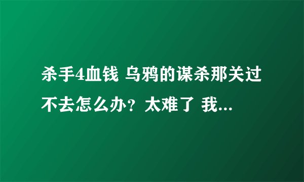 杀手4血钱 乌鸦的谋杀那关过不去怎么办？太难了 我下载的血钱是中文版的，用不了修改器！