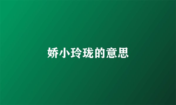 娇小玲珑的意思