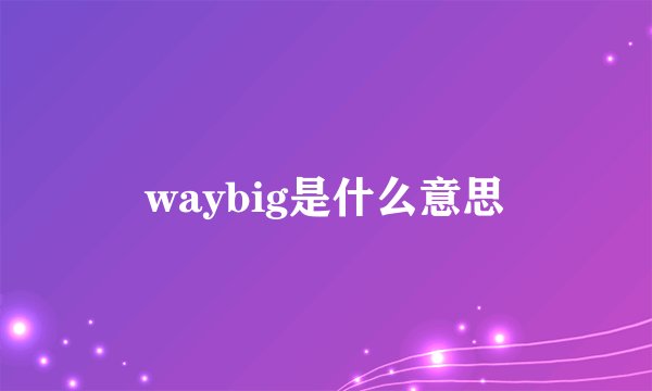 waybig是什么意思