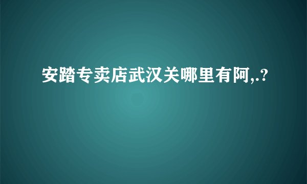 安踏专卖店武汉关哪里有阿,.?