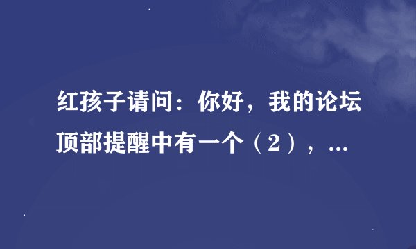 红孩子请问：你好，我的论坛顶部提醒中有一个（2），可是点开之后显示没有未读提醒，这是什么情