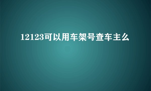 12123可以用车架号查车主么