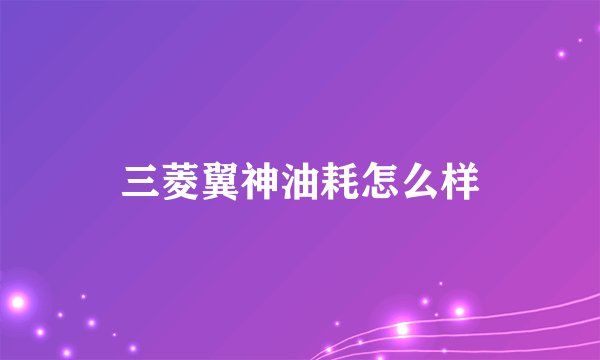 三菱翼神油耗怎么样