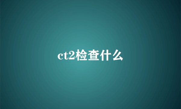 ct2检查什么
