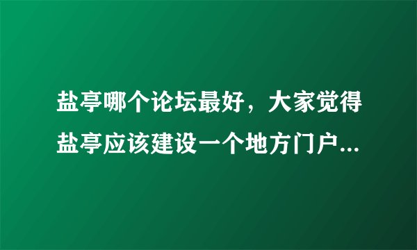 盐亭哪个论坛最好，大家觉得盐亭应该建设一个地方门户网站吗？