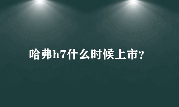 哈弗h7什么时候上市？
