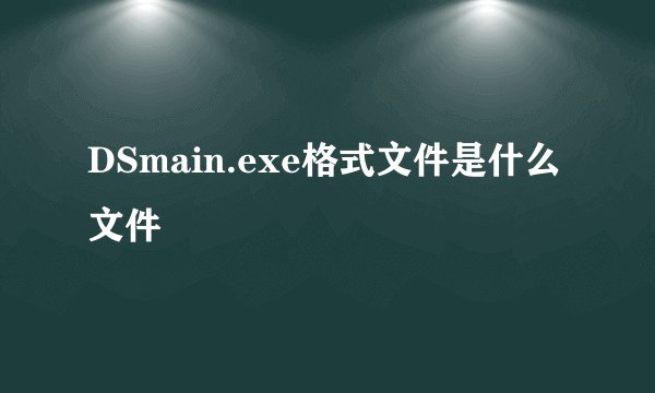 DSmain.exe格式文件是什么文件