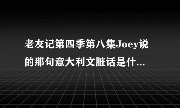 老友记第四季第八集Joey说的那句意大利文脏话是什么意思？