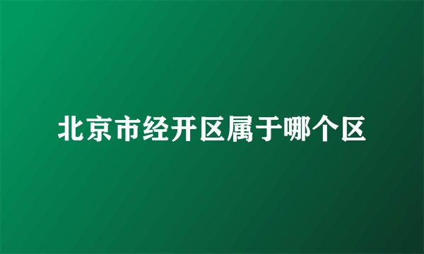 北京市经开区属于哪个区