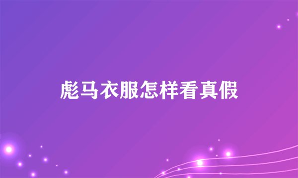 彪马衣服怎样看真假