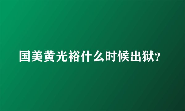 国美黄光裕什么时候出狱？