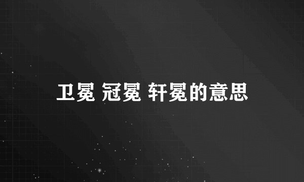 卫冕 冠冕 轩冕的意思