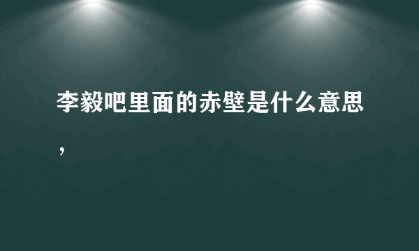 李毅吧里面的赤壁是什么意思，