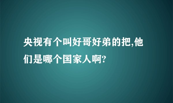 央视有个叫好哥好弟的把,他们是哪个国家人啊?