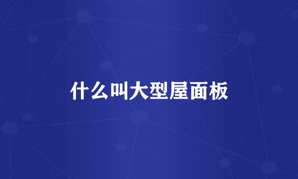 什么叫大型屋面板