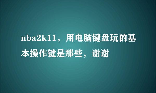 nba2k11，用电脑键盘玩的基本操作键是那些，谢谢
