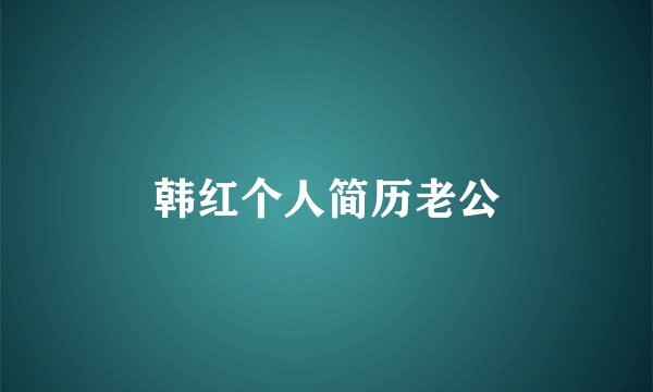 韩红个人简历老公