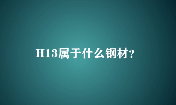 H13属于什么钢材？