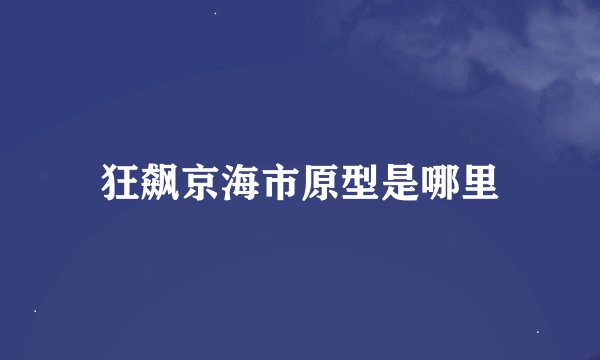狂飙京海市原型是哪里