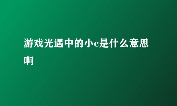游戏光遇中的小c是什么意思啊