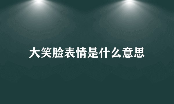 大笑脸表情是什么意思