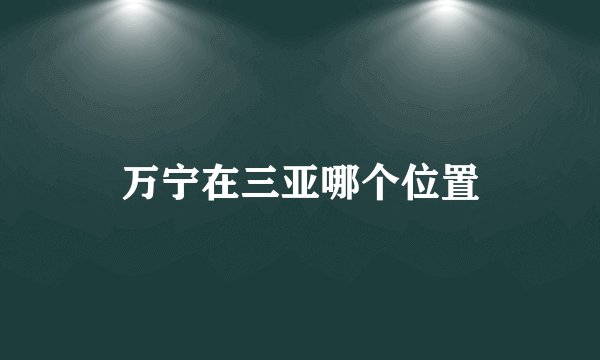 万宁在三亚哪个位置