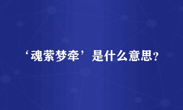 ‘魂萦梦牵’是什么意思？