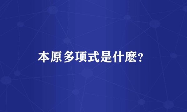 本原多项式是什麽？