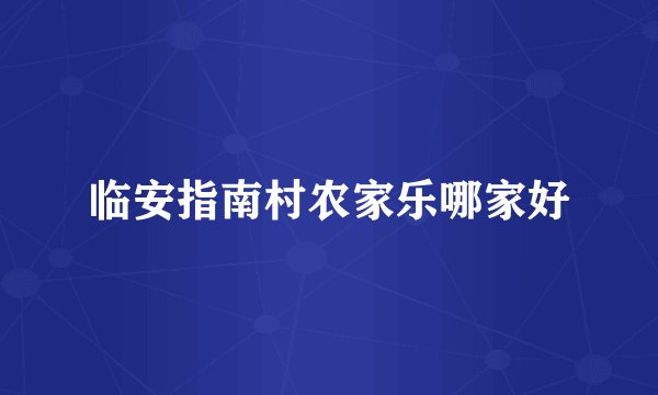 临安指南村农家乐哪家好