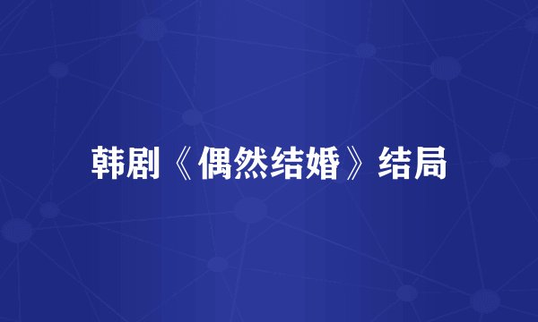 韩剧《偶然结婚》结局
