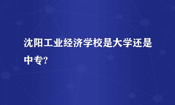 沈阳工业经济学校是大学还是中专?
