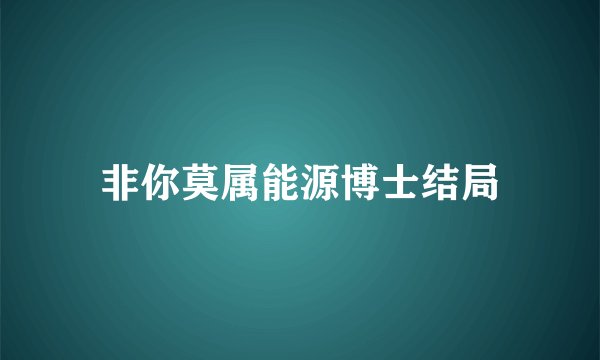 非你莫属能源博士结局