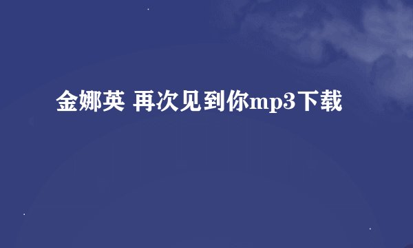 金娜英 再次见到你mp3下载