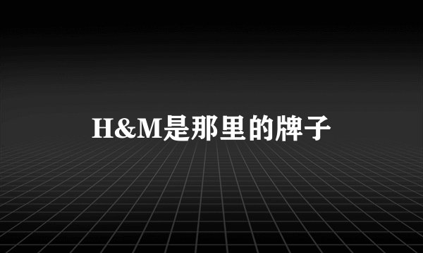 H&M是那里的牌子