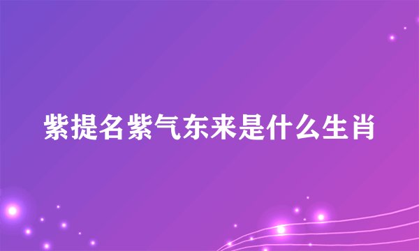 紫提名紫气东来是什么生肖