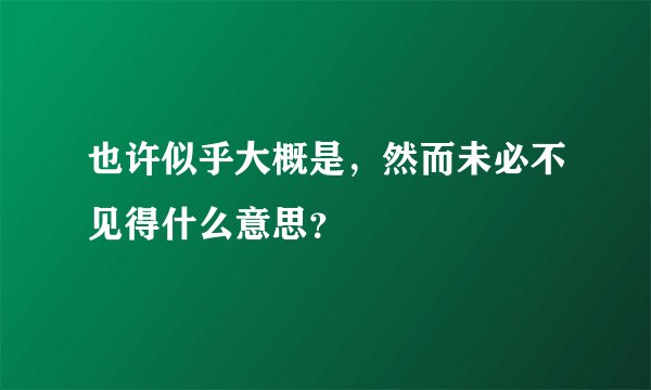 也许似乎大概是，然而未必不见得什么意思？