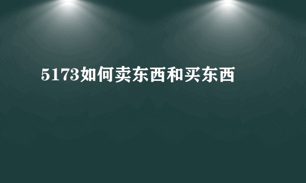 5173如何卖东西和买东西