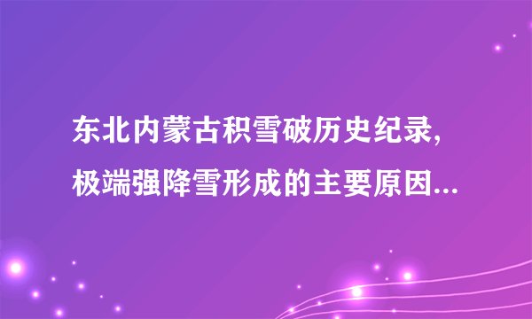 东北内蒙古积雪破历史纪录,极端强降雪形成的主要原因是什么?