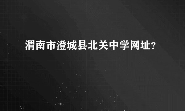 渭南市澄城县北关中学网址？