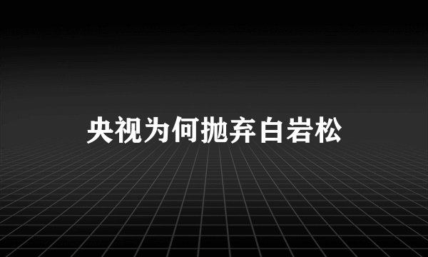 央视为何抛弃白岩松