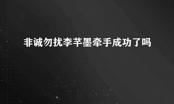 非诚勿扰李芊墨牵手成功了吗