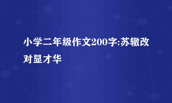 小学二年级作文200字:苏辙改对显才华