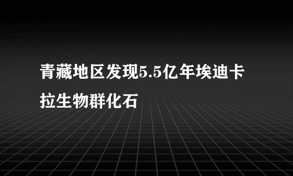 青藏地区发现5.5亿年埃迪卡拉生物群化石