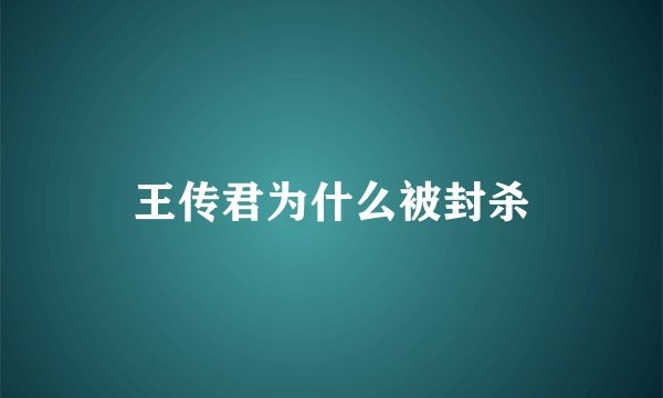 王传君为什么被封杀
