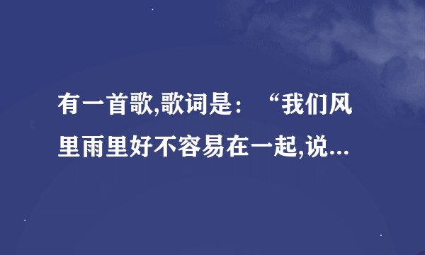 有一首歌,歌词是：“我们风里雨里好不容易在一起,说什么也不能让你离去……”这是什么歌？