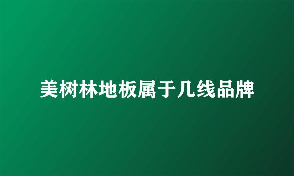 美树林地板属于几线品牌