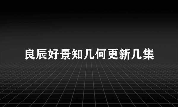 良辰好景知几何更新几集