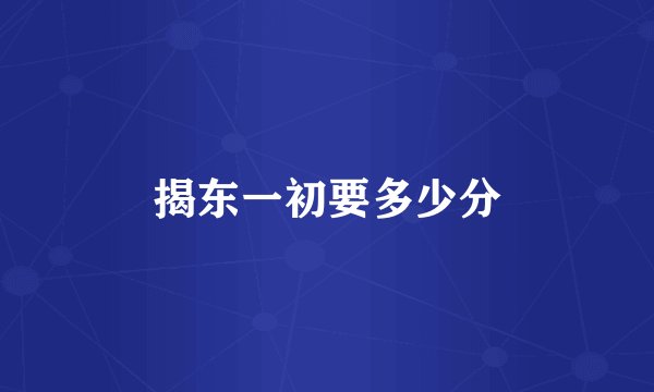 揭东一初要多少分
