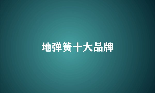 地弹簧十大品牌
