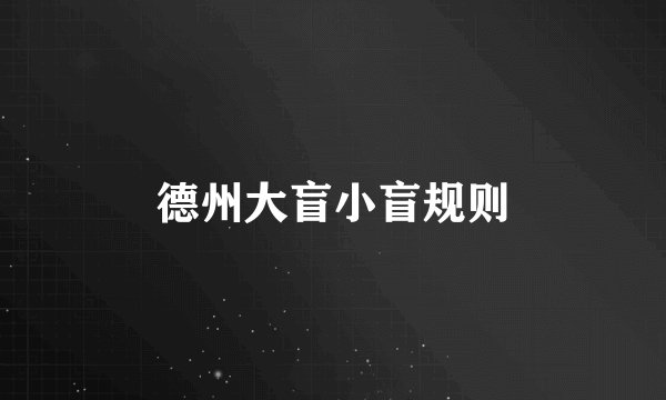 德州大盲小盲规则